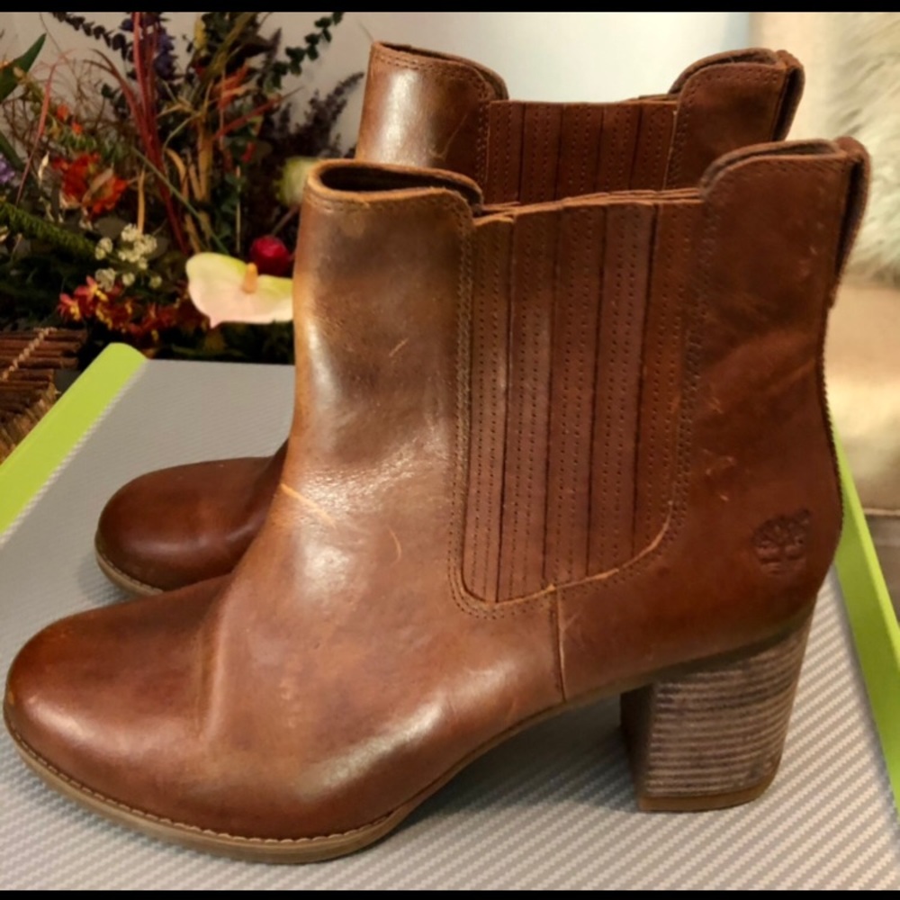 Timberland Brown Leather Booties sz 11